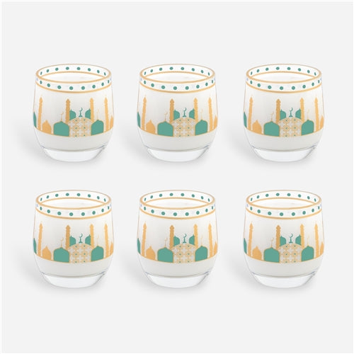 Beverage glass set 230ml مساجد خضراء