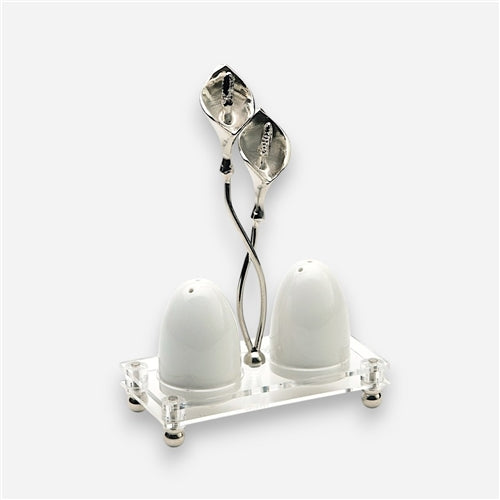 Lily salt shaker holder Silver