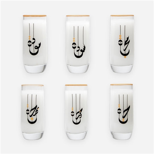 Beverage glass set 320ml كلمات