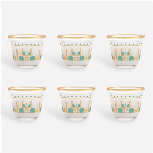 Arabic coffee cups set مساجد خضراء