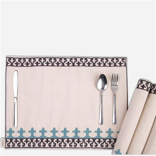 Placemat set of 6 بن قلاون sage green*charcoal gray
