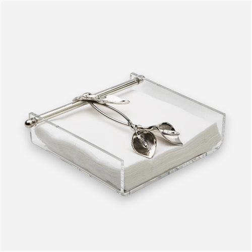 lily square napkin holder Silver