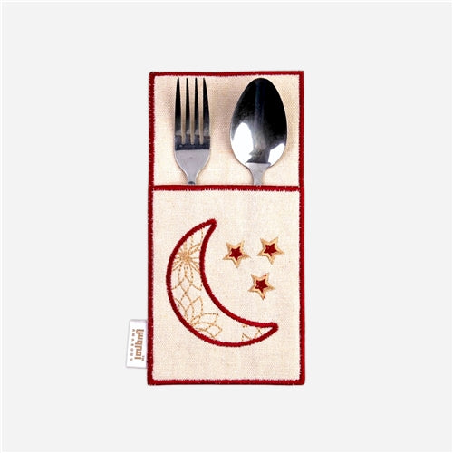 cutlery holder set of 6 رمضان كريم(inside pattern) red