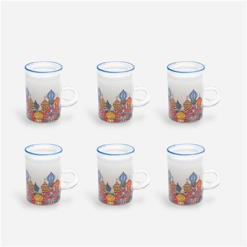 Tea cups set Red Minarets