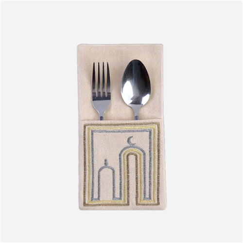cutlery holder set of 6 minaret lines silver mix