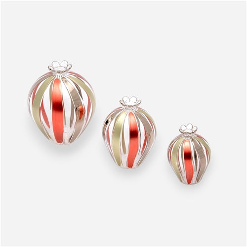 Pomegranate set coral & silver