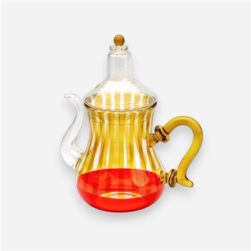 tea pot colored strips Olive