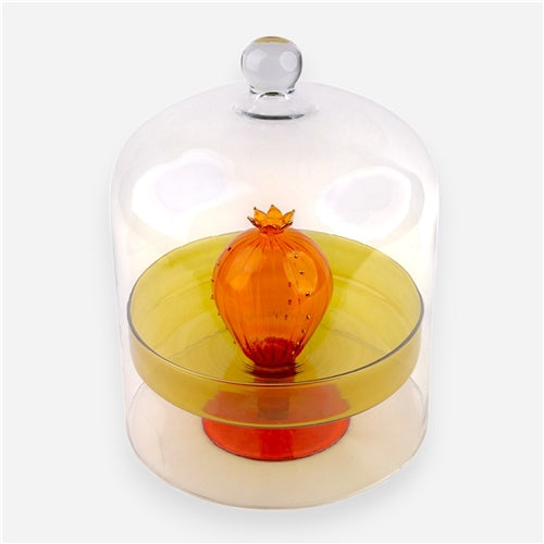 cake plate pomegranate with cover Olive