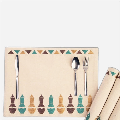 Placemat set of 6 قلل mix colours